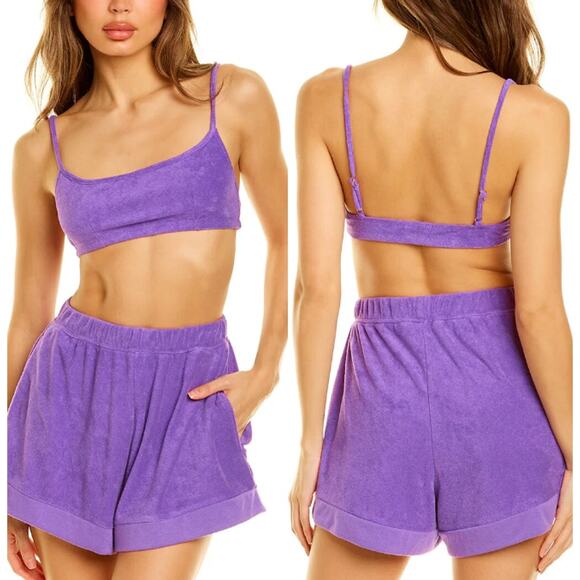 DANIELLE BERNSTEIN Tops - Danielle Bernstein Adjustable Strap Pull On Bra Top Neon Purple Women's Medium
